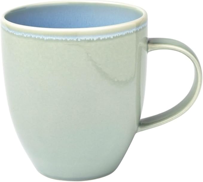 like. by Villeroy & Boch Crafted Blueberry Mug with Handle, Premium Porcelain, Dishwasher and Microwave Safe, 12 oz Capacity, Turquoise
