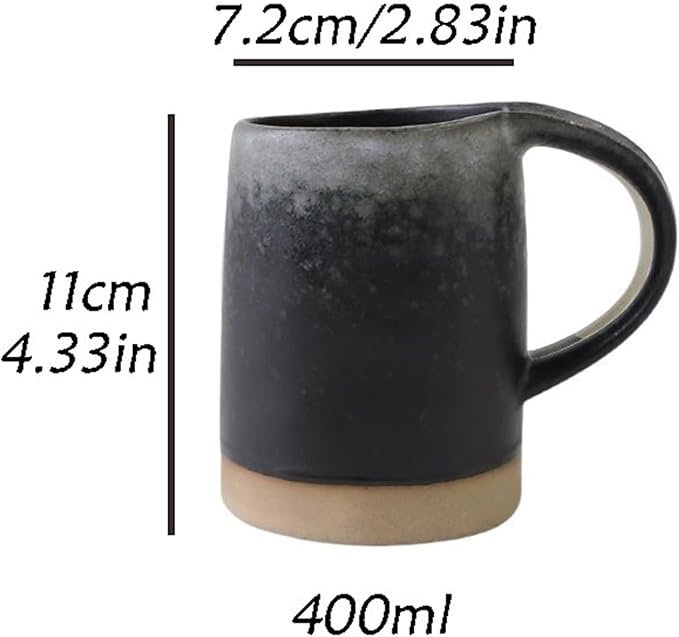 Latte Mug 400ML Large Capacity Vintage Rough Pottery Coffee Cup Household Couple Water Cup Simple Ceramic Mug for Any Kitchen (Color : 1) (Brass)