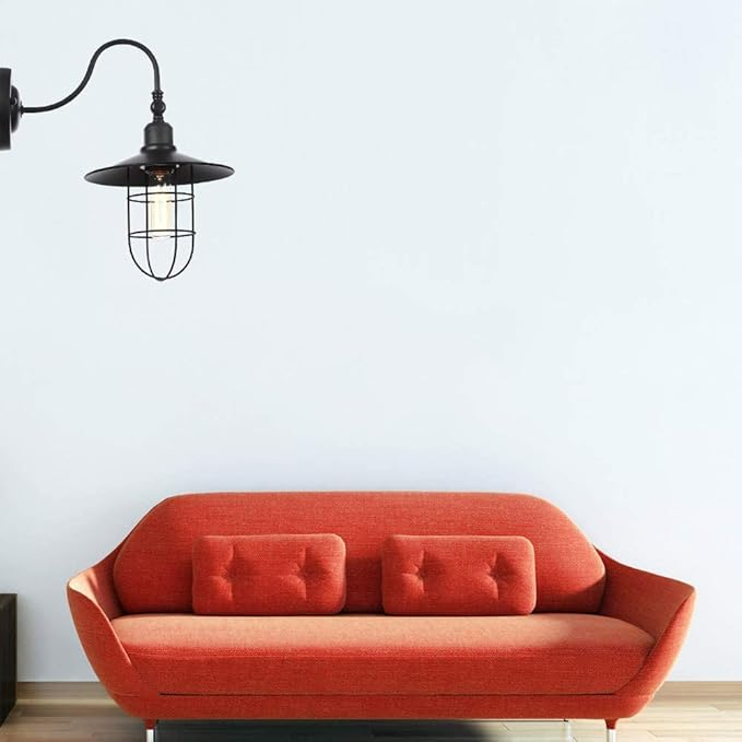 Wall Lamps, Black Industrial Vintage Metal Creative Wall Light Fixture, Wall Sconce Lighting for Bedroom Nightstand(Color:A)