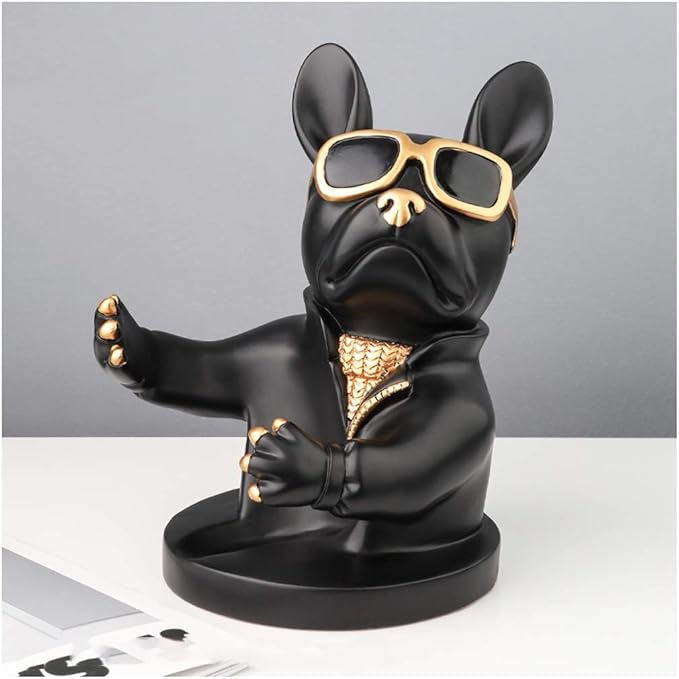Wine Rack Creative Animal Dog Shape Wine Rack Handmade Resin Desktop Artwork Kitchen Decorations Wine Storage Box(Black and Green) Wine Bottle Holder (Color : Brass) (Brass)