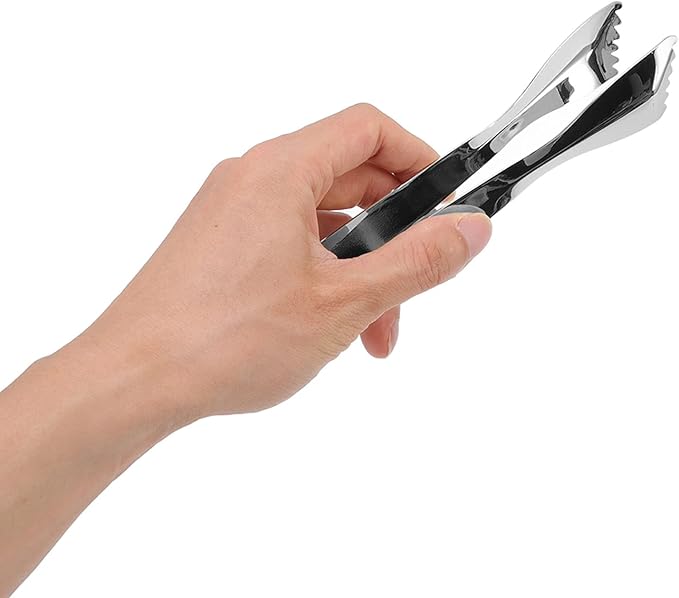 Ice Tongs Food Grade Thicken Stainless Steel Prevents Slipping Sugar Food Tweezers for Home Kitchen Bar Mirror Ice Bucket Party Coffee Bar (Mirror)