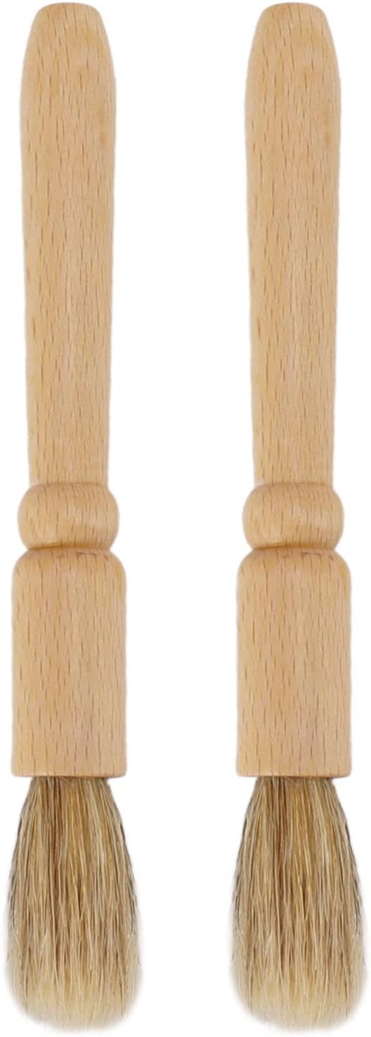 2Pcs Coffee Machine Cleaning Brush, Lightweight Wood Handle Coffee Grinder Cleaning Brush with Wood Handle, Portable Coffee Grinder Cleaning Tool for Cafe, Home, Kitchen