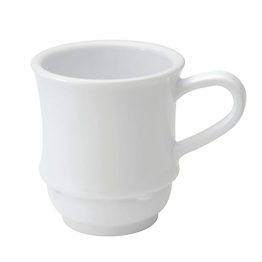 G.E.T. TM-1208-W Stackable Plastic Coffee Mug, 8 Ounce, White (Set of 12)