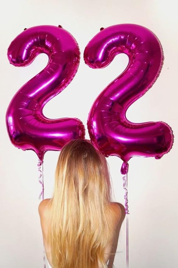 2 Numbers Balloon 40 Inch Hot Pink Two Balloon Number Birthday Decor, 2nd 12 21st Party Celebration Decorations Graduations Wedding Baby Shower