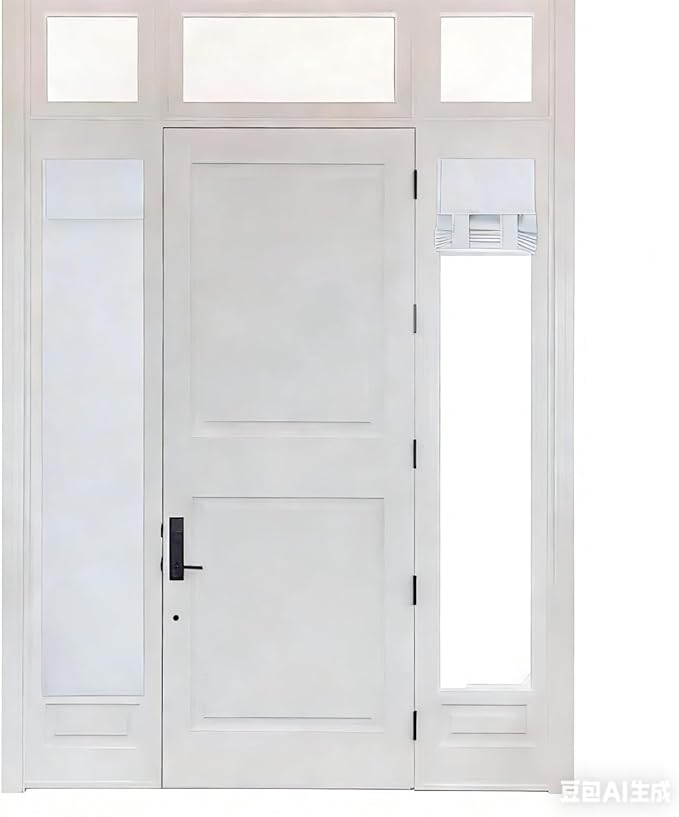 NICETOWN Side Window Curtains for Front Door, Privacy Thermal Insulated Blinds for Living Room Bedroom, French Window Covering for Office Glass Door, 12W x 72L, Greyish White, 1 PC