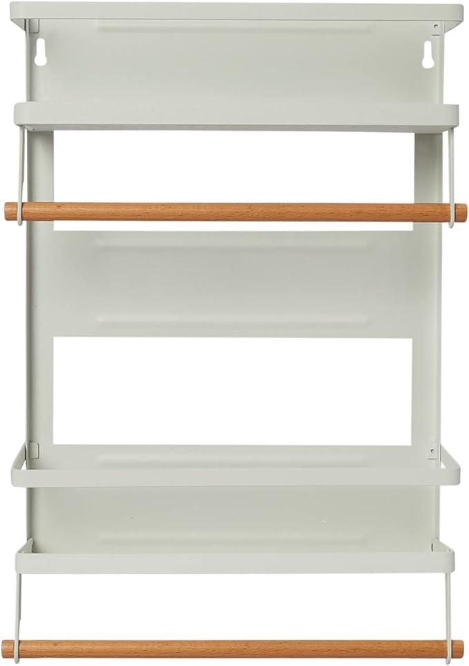 Household Essentials Metal Magnetic Organizer with Paper Towel Holder, White