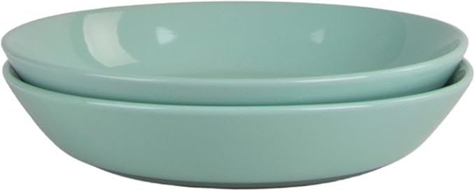 Double Line 9.5"/36 oz Dinner Bowl, Set of 2, Seafoam