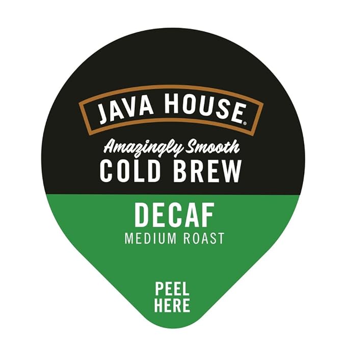 JAVA HOUSE Decaf Medium Roast Cold Brew Capsules, 1.35 Fluid Ounces (6 Count) Peel and Pour, TSA Approved, Travel Friendly Cold Brew, Hot or Iced, Instant Coffee Concentrate