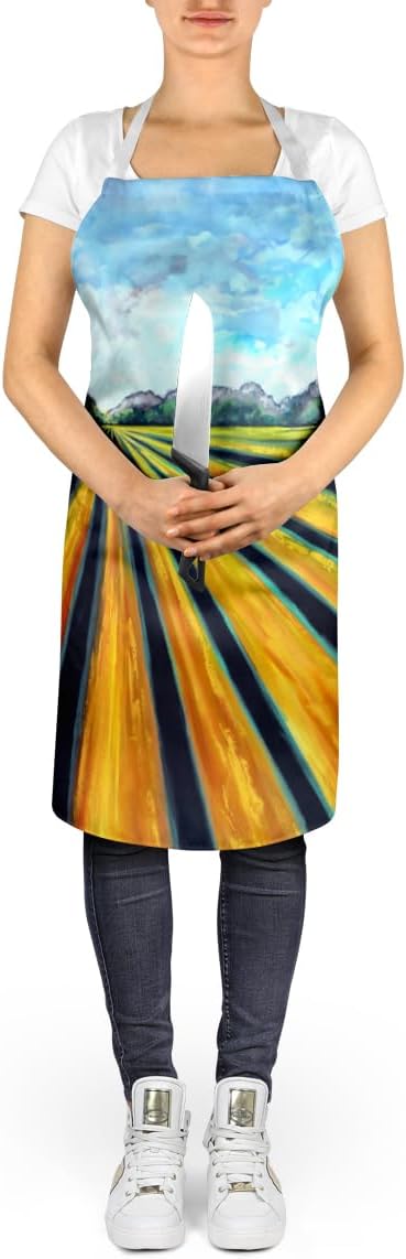 Caroline's Treasures Silos Farm Land Apron Cooking Kitchen Server Baking Crafts Gardening for Adult Women Men, Unisex, Large, Multicolor