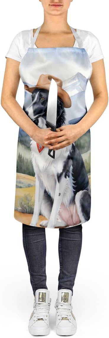 Caroline's Treasures Borzoi Cowboy Welcome Apron Cooking Kitchen Server Baking Crafts Gardening for Adult Women Men, Unisex, Large, Multicolor
