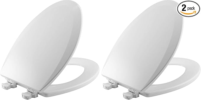 Bemis 1500EC 390 Lift-Off Wood Elongated Toilet Seat,Cotton White,(Pack of 2)