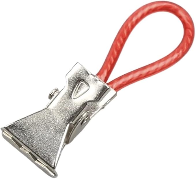 100pcs Colorful Rope Towel Clips Stainless Steel Hooks Multi-Function for Kitchen Bathroom Living Room(Red)