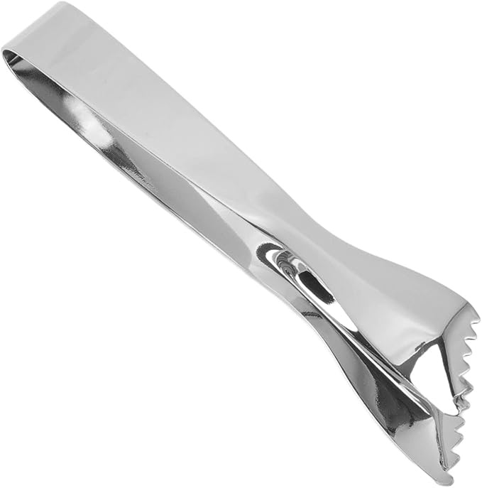 Ice Tongs Food Grade Thicken Stainless Steel Prevents Slipping Sugar Food Tweezers for Home Kitchen Bar Mirror Ice Bucket Party Coffee Bar (Mirror)