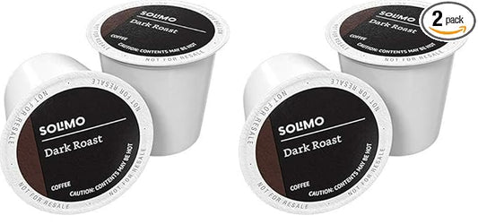 Amazon Brand - Solimo Coffee, Dark Roast, K-Cup Compatible | 24 Count | Pack of 2 | Keurig 2.0 Brewers