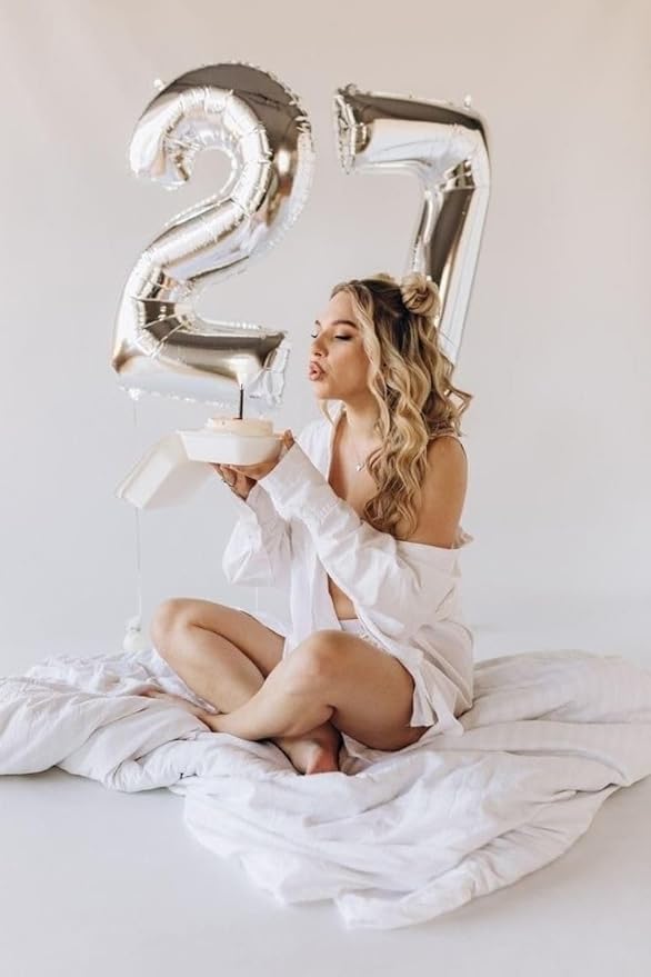 Balloon 15 Numbers, 40 Inch 15th Birthday Decorations for 1 5 15 51, Silver Big Foil Number Balloons for Wedding Store Anniversary Party Supplies