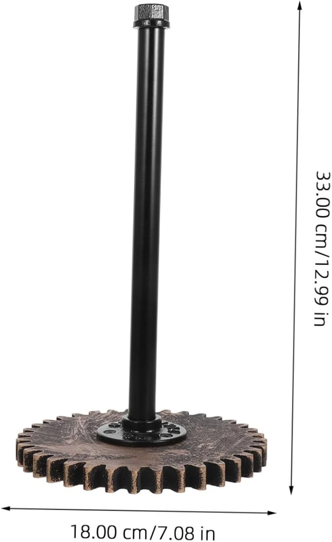 TEHAUX Rustic Industrial Paper Towel Holder Vintage Iron Pipe Design Freestanding Kitchen Roll Dispenser for Paper Towels and Wrap Easy Installation for Kitchen and Bathroom Decor