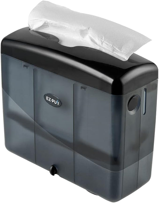 EZbrnd Countertop MULTIFOLD Paper Towel Dispenser for kitchen/bathroom/office/RV/Airbnb, Pearl Black, 4500B-EZ