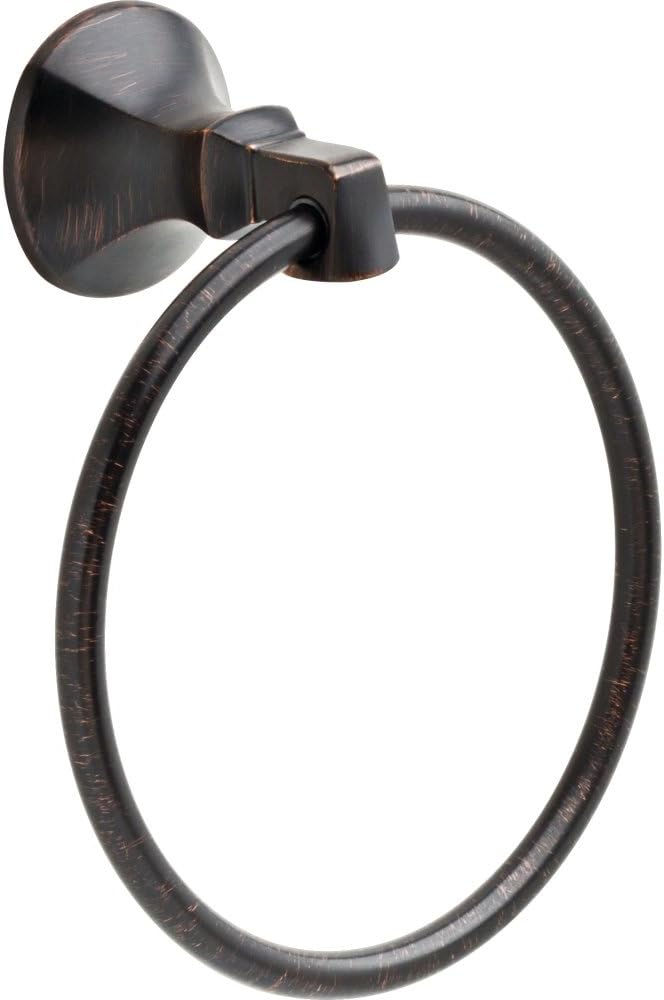 Delta Ashlyn (1-Pack) Hand Towel Holder Venetian Bronze Towel Racks for Bathroom Wall Round Towel Ring Holder for Bath Towel Hanger for Kitchen, Bathroom Accessories 76446-RB