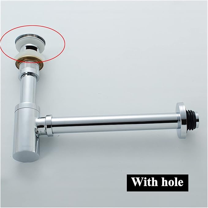 Water Filter, Bathroom Basin Bottle Trap Drain Gold Modern Sink Pop Up Filter Fixture Stopper Set Washbasin Siphon Hose Accessory Renovation Jingxin(Kit Chrome Hole)
