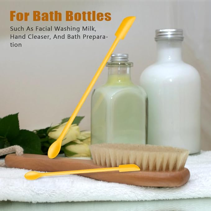 Silicone Spatula Set (6Pcs) - Mini Scraper Tool for Beauty & Food - Reach Every Last Drop, Multi-Size Spatulas for Makeup Jars, Lotion Bottles & Kitchen Containers (Yellow)