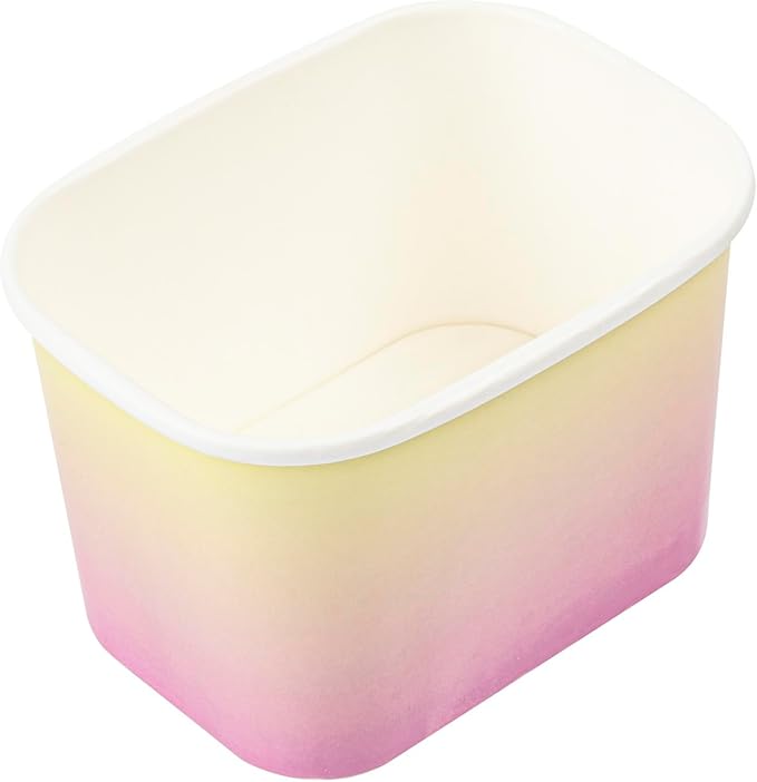 Coppetta 12 Ounce Dessert Cups, 50 Greaseproof Ice Cream Cups - Lids Sold Separately, For Hot And Cold Foods, Orange And Blue Ombre Paper Yogurt Bowls, Disposable, Sturdy - Restaurantware