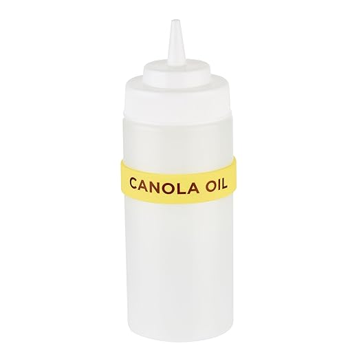 Restaurantware Silicone Squeeze Bottle Band 10 Count 2.75 Inch Dishwasher Safe Condiment Identification Band, Canola Oil Yellow Non-Slip Label Band for Condiment Labeling at Restaurants, Food Trucks