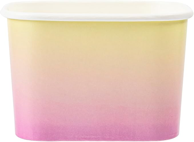 Coppetta 12 Ounce Dessert Cups, 50 Greaseproof Ice Cream Cups - Lids Sold Separately, For Hot And Cold Foods, Orange And Blue Ombre Paper Yogurt Bowls, Disposable, Sturdy - Restaurantware