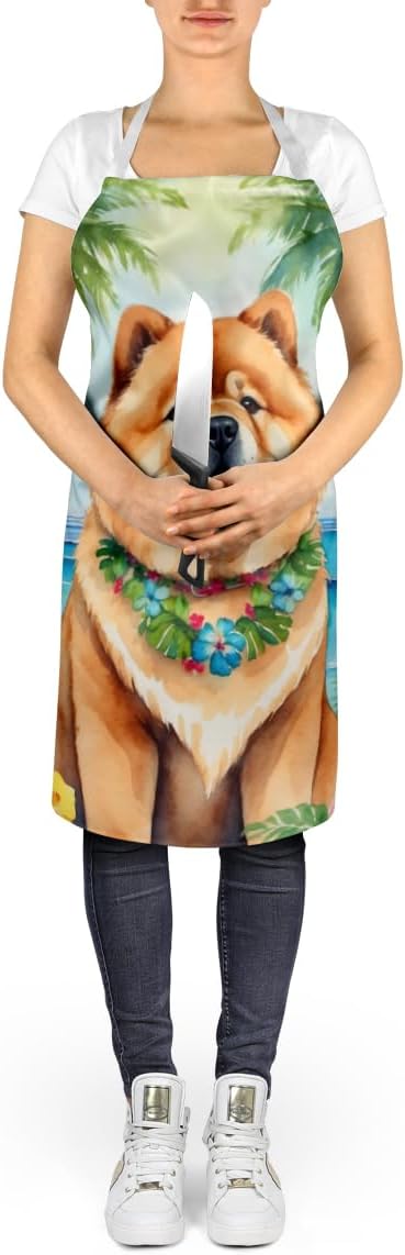 Caroline's Treasures Chow Chow Luau Apron Cooking Kitchen Server Baking Crafts Gardening for Adult Women Men, Unisex, Large, Multicolor