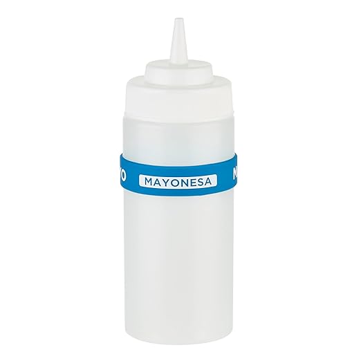 Restaurantware Silicone Squeeze Bottle Band 10 Count 2.75 Inch Dishwasher Safe Condiment Identification Band, Mayo Blue Non-Slip Label Band for Condiment Labeling at Restaurants, Food Trucks