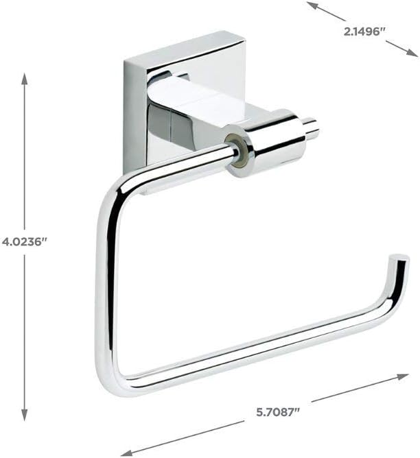 Franklin Brass Maxted (1-Pack) Toilet Paper Holder Chrome Tissue Roll Holder for Bathroom Organization and Storage Euro/Single Post/Hook Toilet Tissue Holder Wall Bathroom Accessories MAX50-PC