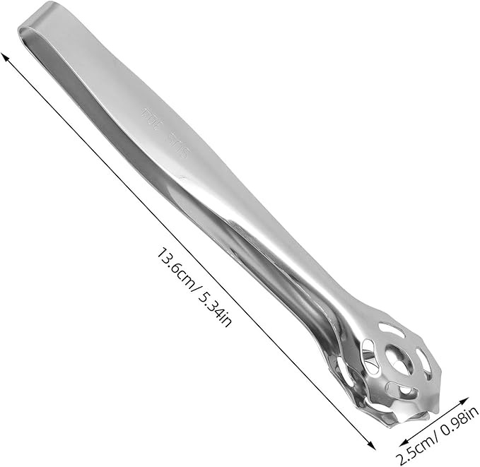 PRETYZOOM Stainless Steel Food Serving Tong Cat Face Grill Bbq Kitchen Tongs for Bread Steak Baking 1pcs