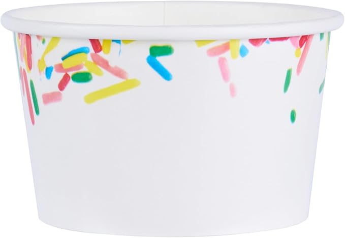 Restaurantware Ice Cream Cups 50 Pack of 8 oz Leak-Resistant Disposable Dessert Bowl Frozen Yogurt Cup Round Paper Container For Cold And Hot Desserts