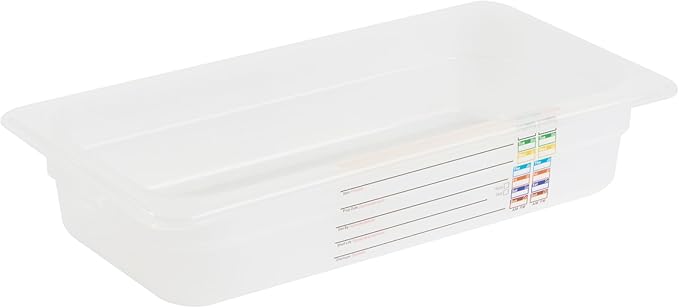 Restaurantware Food Storage Container 10 Pack of 12.7 x 6.8 x 2.5 Inches Plastic Stackable Storage Box White Reusable Label Container Dishwasher Safe For Restaurants And Kitchens