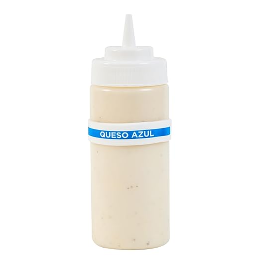 Restaurantware Silicone Squeeze Bottle Band 10 Count 2.75 Inch Dishwasher Safe Condiment Identification Band, Blue Cheese White Non-Slip Label Band for Condiment Labeling at Restaurants, Food Trucks
