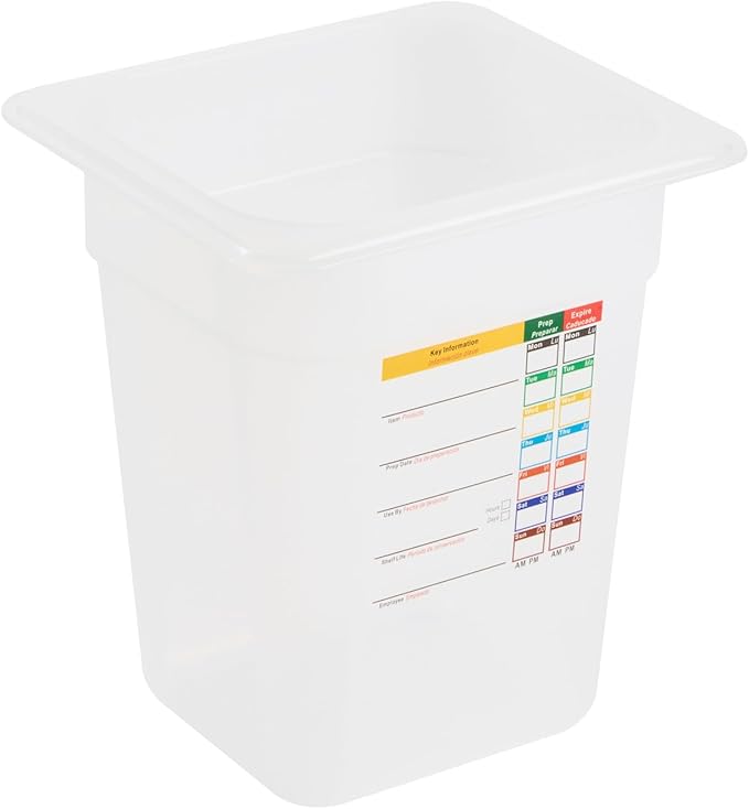 Restaurantware Food Storage Container 10 Pack of 6.8 x 6.2 x 7.8 Inches Plastic Stackable Storage Box White Reusable Label Container Dishwasher Safe For Restaurants And Kitchens