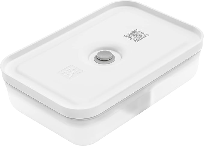 ZWILLING Fresh & Save Plastic Flat Lunch Box, Airtight Container, Meal Prep, BPA-Free, Grey, Semitransparent - Large