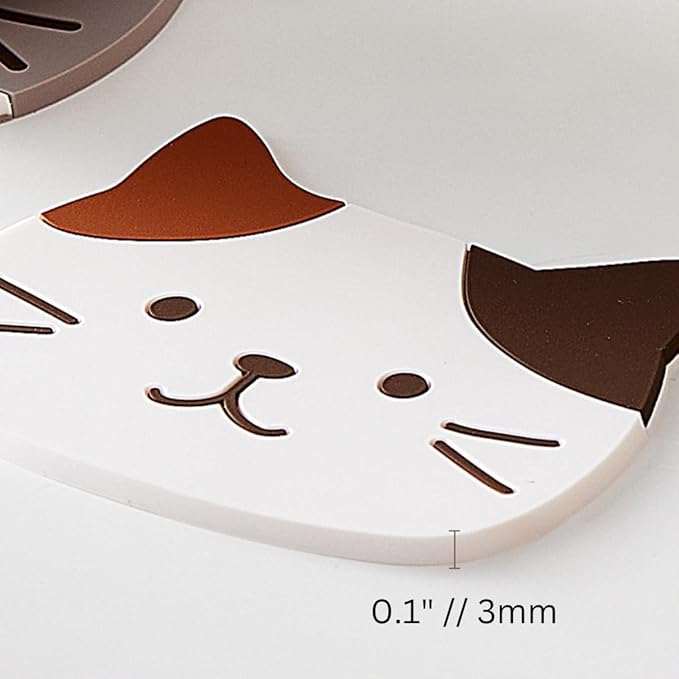 Set of 5 Adorable Cat Silicone Kitchen Appliance Covers - Heat-Resistant, Non-Slip Protectors for Coffee Makers, Toasters, Blenders, Stylish Home Decor Gift for Cat Lovers (10x8cm, Assorted Designs)