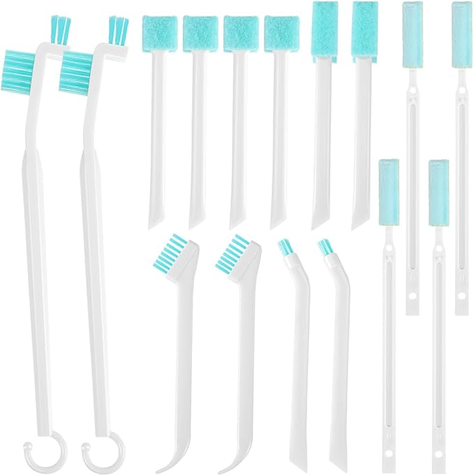 ULTECHNOVO Crevice Cleaning Brush Set 16 Pieces Detail Cleaning Tools with Long Handles for Kitchen Grooves Car Vents Window Tracks and Small Spaces