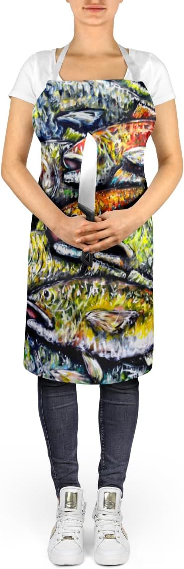 Caroline's Treasures Wanna Be Fishin Apron Cooking Kitchen Server Baking Crafts Gardening for Adult Women Men, Unisex, Large, Multicolor