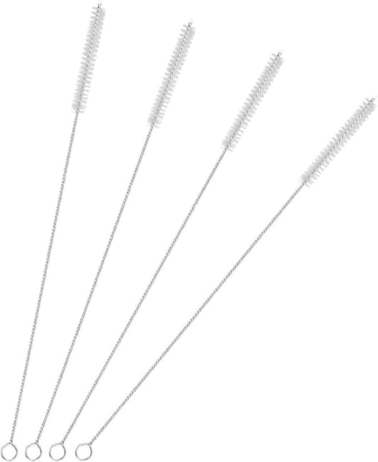 Drinking Straw Cleaning Brushes Set 17" Extra Long 1/2" Extra Wide Pipe Tube Cleaner Nylon Bristles Stainless Steel Handle - 17" x 1/2" (12 mm) - Set of 4