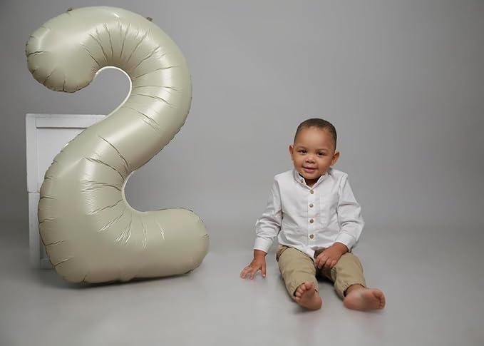 Balloon Numbers 40 Inch 5 Ballon for 5th Birthday Decorations, 15 25 35 50 Big Cream White Number Balloons for Wedding Photo Shoot Party Decor
