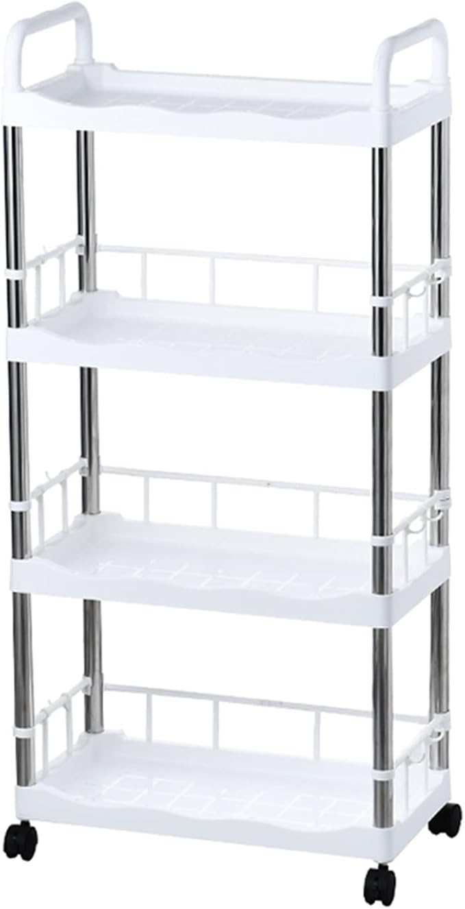 Kitchen Storage Rack Kitchen Trolley Rack Floor-to-Ceiling Multi-Layer Wheeled Removable Vegetable and Fruit Seasoning Bottle Storage Basket Locker Storage Shelves (Color : B-1) (1)