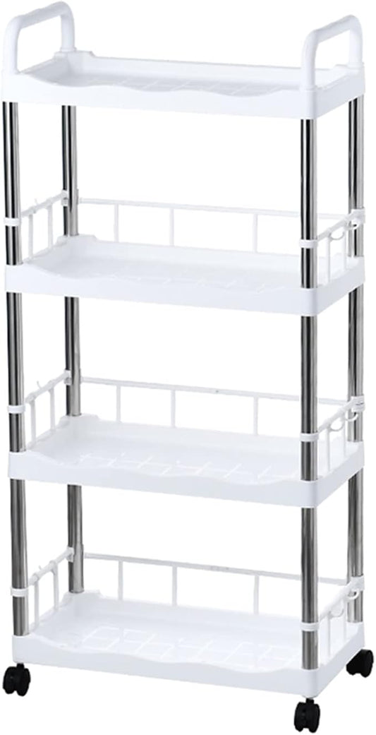 Kitchen Storage Rack Kitchen Trolley Rack Floor-to-Ceiling Multi-Layer Wheeled Removable Vegetable and Fruit Seasoning Bottle Storage Basket Locker Storage Shelves (Color : B-1) (1)