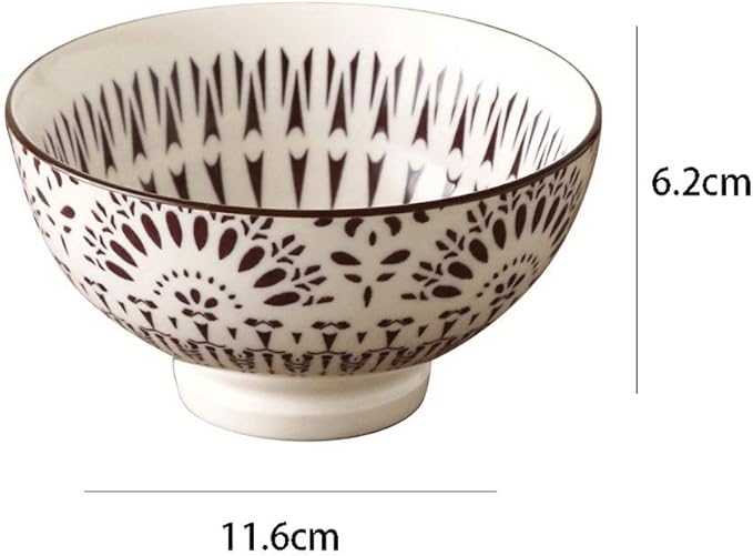 Bowls for Kitchen and Wind 4.5-inch Rice Bowl Ceramic Unglazed Anti-scalding Bowl European Simple Household Soup Bowl High-Legged (Color : K) (Medium)