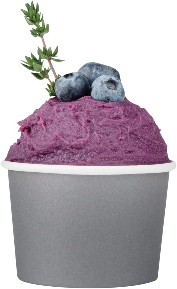 Coppetta 4 Ounce Dessert Cups, 50 Disposable Ice Cream Cups - Lids Sold Separately, Heavy-Duty, Gray Paper Frozen Yogurt Bowls, For Hot And Cold Foods, Perfect For Gelato Or Mousse - Restaurantware