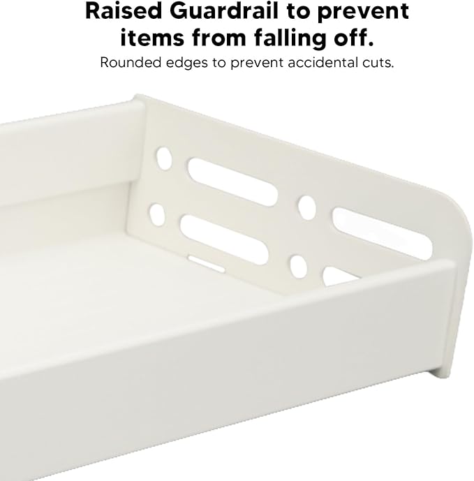 Wall Mount Seasoning Organizer, Rack Organizer for Kitchen Bathroom Bedroom, 40cm Rustproof Aluminum Shower Shelves with Detachable Design, Multifunctional Storage Rack for S (White)