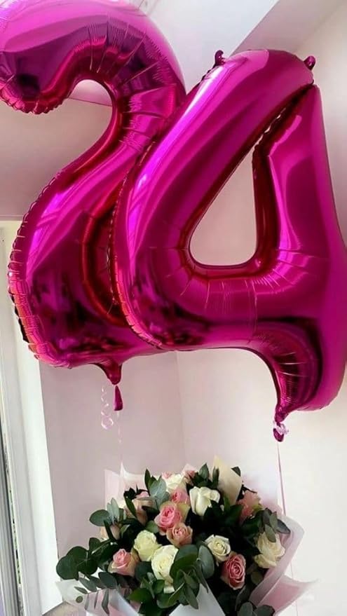 Balloon Numbers 40 Inch 5 Ballon for 5th Birthday Decorations, 15 25 35 50 Big Hot Pink Number Balloons for Wedding Photo Shoot Party Decor