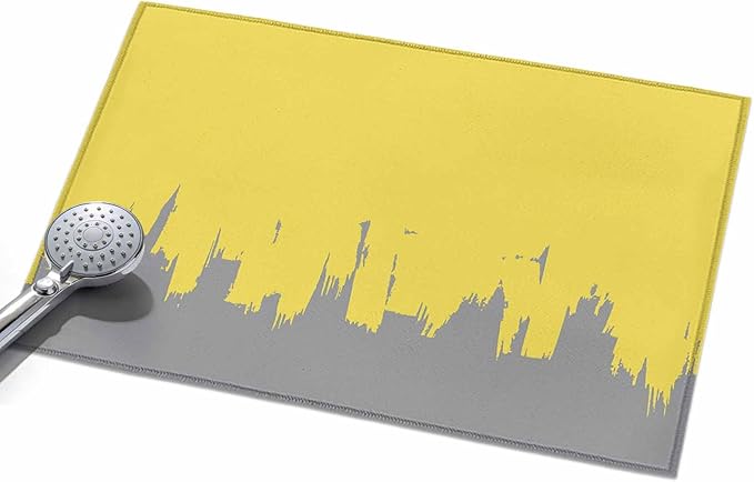 Area Rug 2x3ft, Abstract Yellow Grey Graffiti Washable Rugs for Living Room Bedroom, Oil Painting Artwork Soft Non-Slip Area Rugs Rectangle Floor Carpet for Dining Room