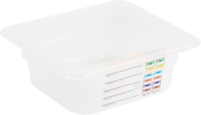 Restaurantware Food Storage Container 10 Pack of 6.8 x 6.2 x 2.5 Inches Plastic Stackable Storage Box White Reusable Label Container Dishwasher Safe For Restaurants And Kitchens
