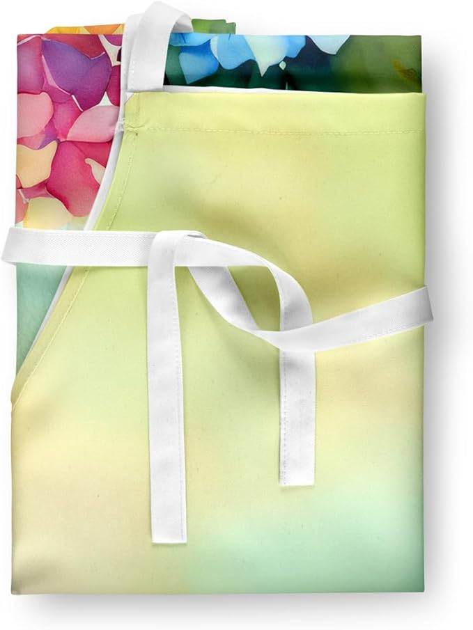 Caroline's Treasures Hydrangeas in Watercolor Apron Cooking Kitchen Server Baking Crafts Gardening for Adult Women Men, Unisex, Large, Multicolor